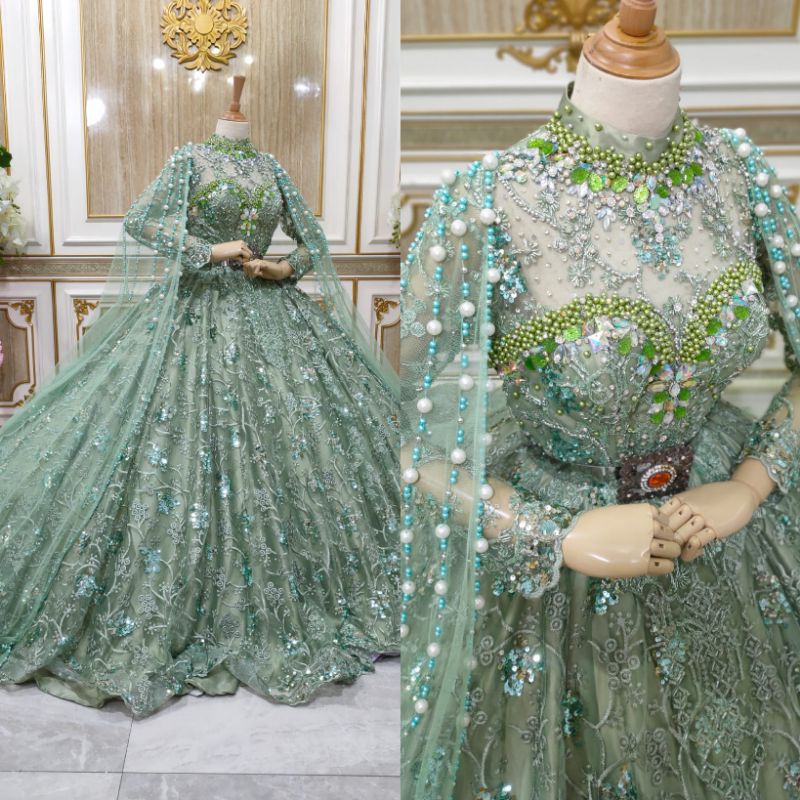 GAUN PENGANTIN BARBIE  BEREKOR MODERN//GAUN WEDDING MEWAH BEREKOR //GAUN