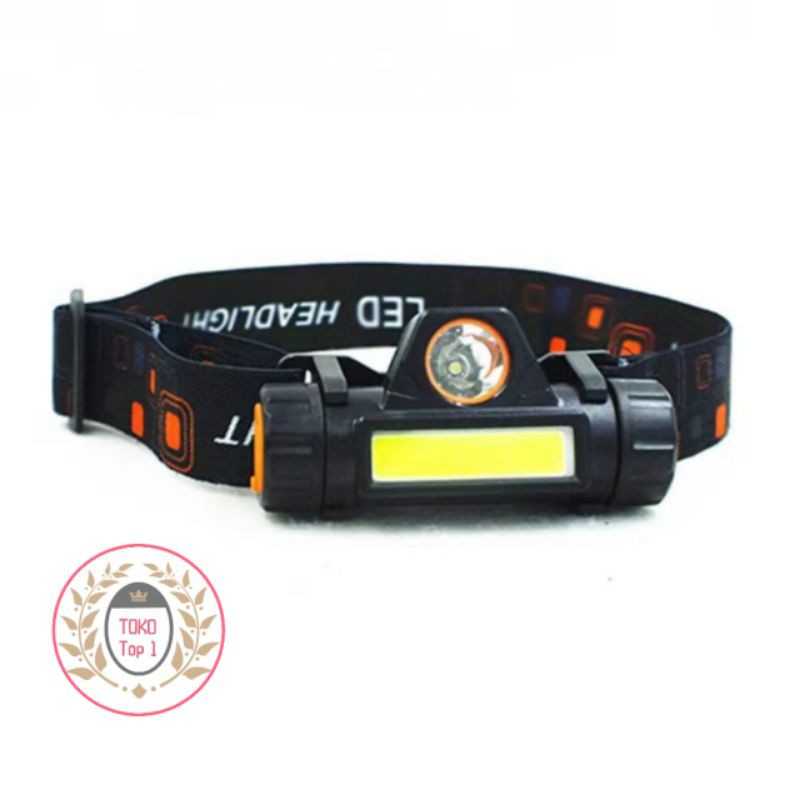 Senter Kepala LED Cas XPE Super Terang Murah Headlamp COB Senter Wajib Punya