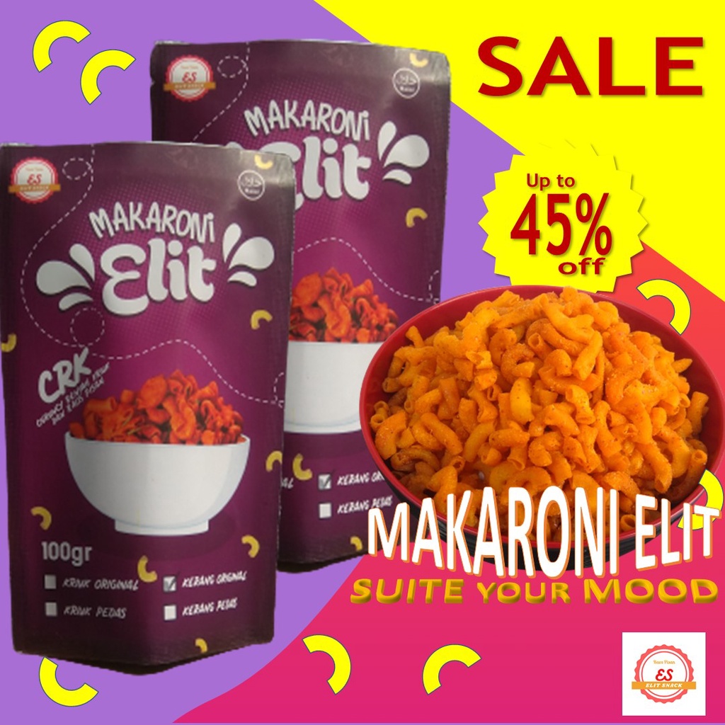 

snack ringan keripik makaroni makroni macaroni elit bantet bantat kriuk spiral kerang kriwil keong pedas asin tasikmalaya