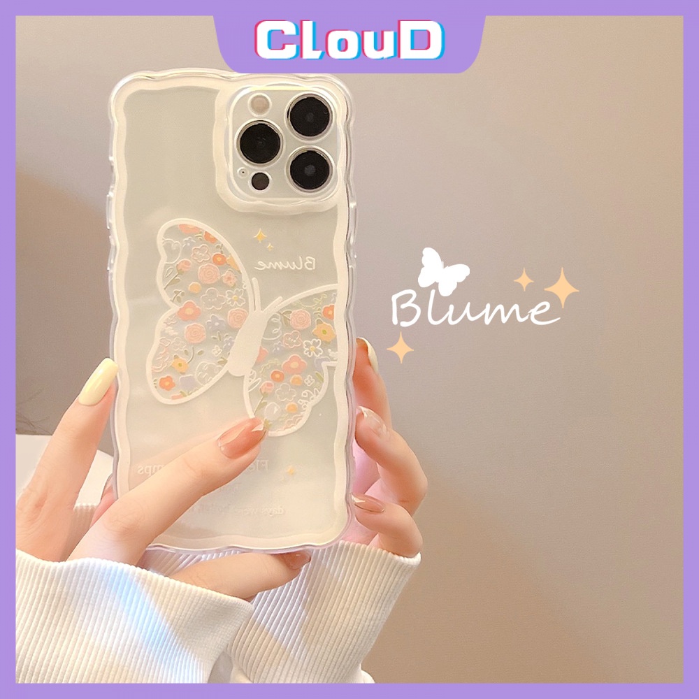 Soft Case Tpu Shockproof Motif Bunga Kupu-Kupu Untuk iPhone 11 Pro Max X XS Max 12 Pro XR 8Plus 7Plus 13 Pro Max Butterfly