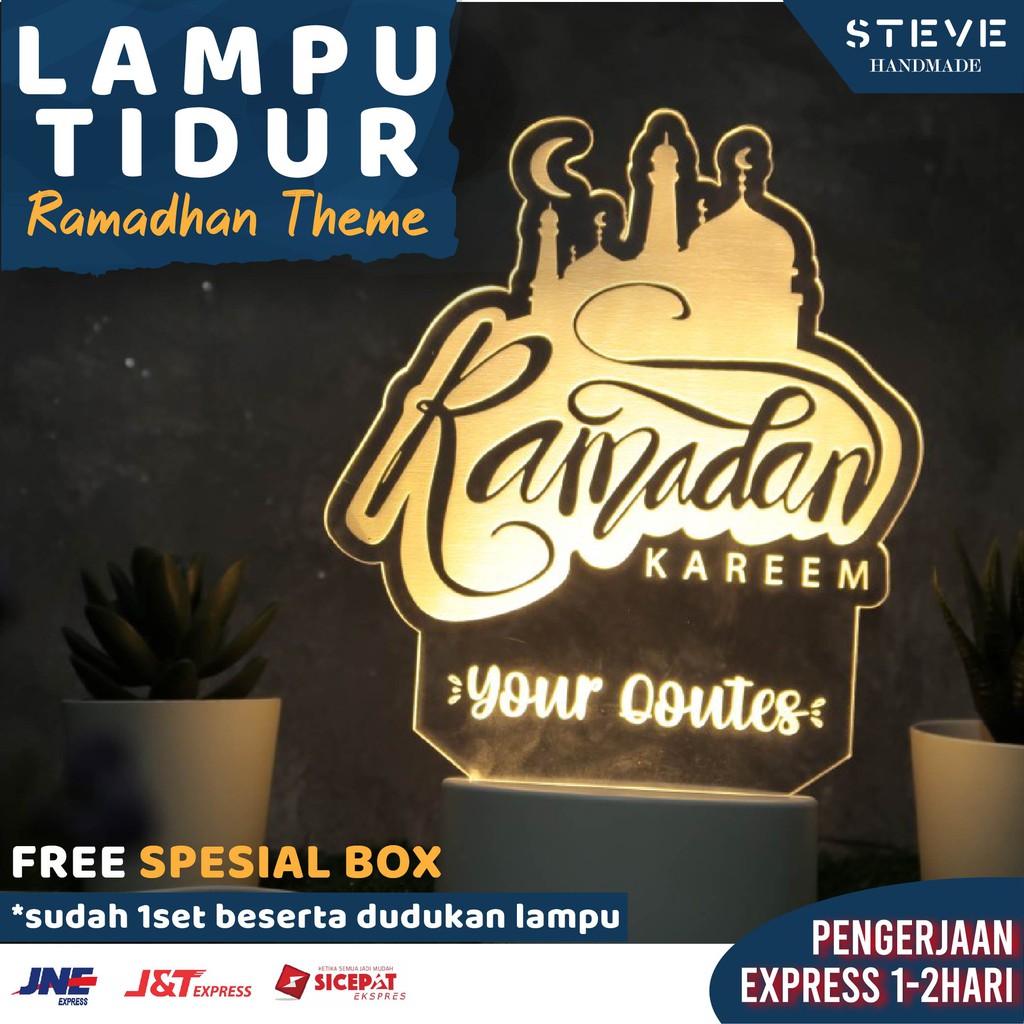 Lampu Tidur LED Akrilik LT2001 – Ramadhan Edition Custom