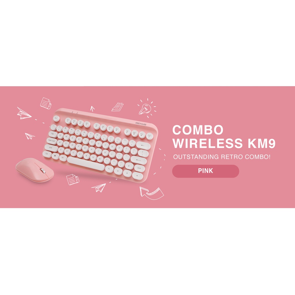 REXUS KEYBOARD MOUSE WIRELESS KM9 COMBO