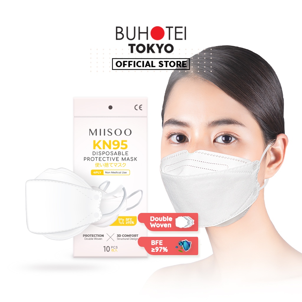 BUHOTEI Disposable Masker 10pcs Individually Sealed Packed Face Mask Masker kf94 KN95 N95 BFE 97%