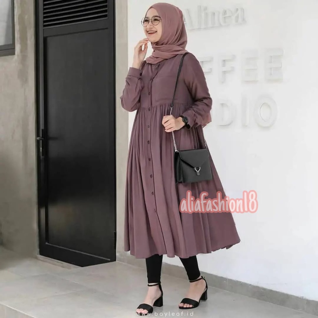 PRATIWI LONG TUNIK BAHAN KATUN SHAKILLA/TUNIK POLOS/BUSUI FRIENDLY