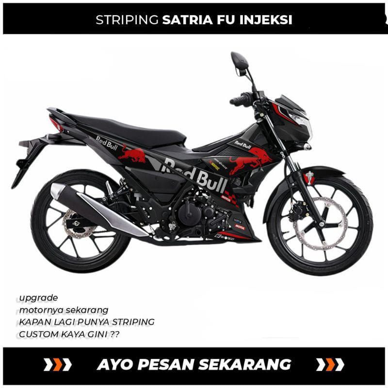 striping suzuki satria fu f 150 led 2018 injeksi hitam redbull