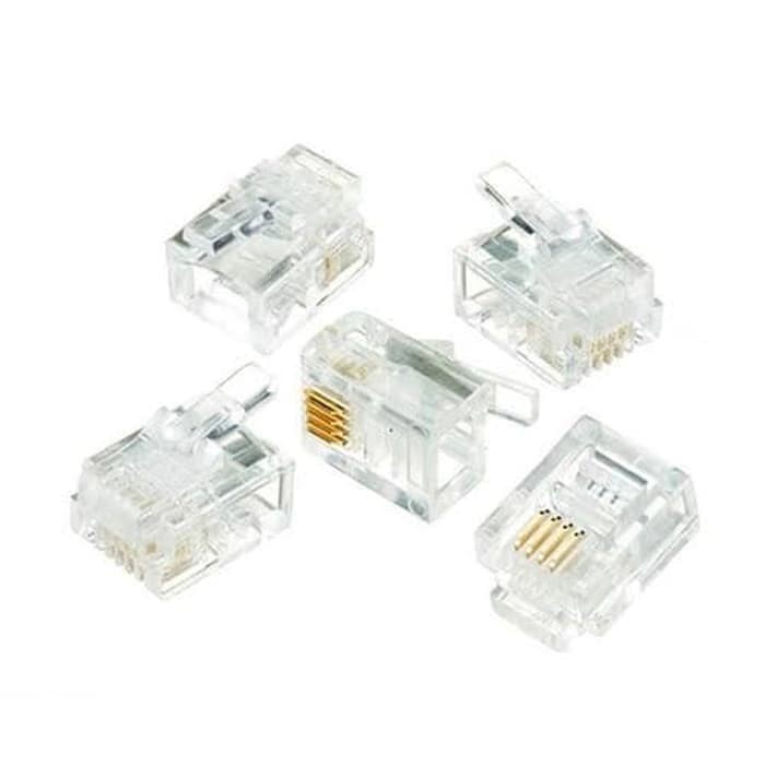 Connector RJ11 Jack Telephone 4 Pin 1pcs Konektor RJ11 Telepon 4pin