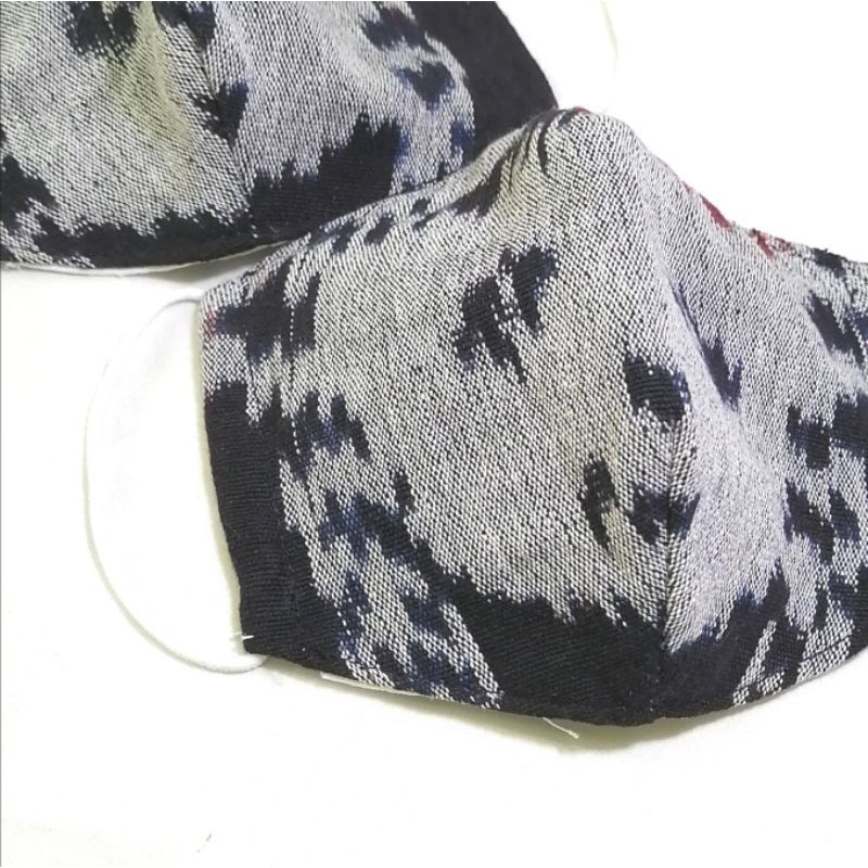 Masker 3 lapis bersaku tenun muka abu ATBM (full cotton thread count 250 face mask)