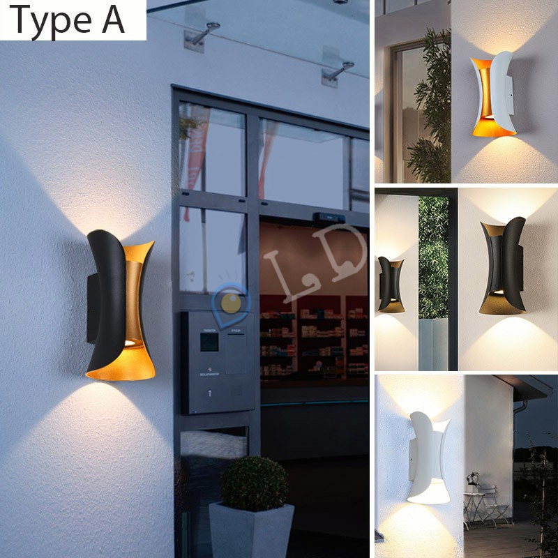 [COD] Lampu Dinding Modern Minimalis Lampu Pagar Lampu Teras Lampu Taman 220V Anti Air Warm White Lampu LED carport teras anti air minimalis garasi Dekorasi Rumah Waterproof Warm White LED outdoor waterproof wall lamp Garden Porch Light Lighting Aluminum