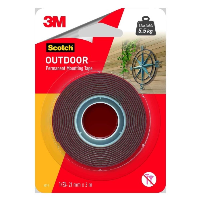 

Terlaris Double Tape Scotch Outdoor Permanent Mounting Tape 3M 4011 21Mmx2M Promo