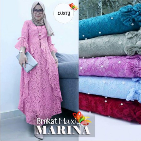 Baju Gamis Brukat Mewah Elegant Lebaran Terbaru 2022 Model Kekinian  Trendy Bahan Brokat Gamis Pesta