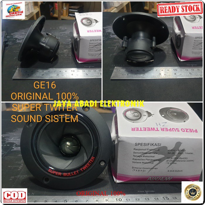 G16 original speaker super bullet tweeter twiter piezoo pasif spk mini sound system sistem suara audio musik super treble mobil car suround magnet kualitas bagus surround tambahan suara vokal vocal coil booster G16 Harga satuan BISA DIGUNAKAN SEGALA JENIS