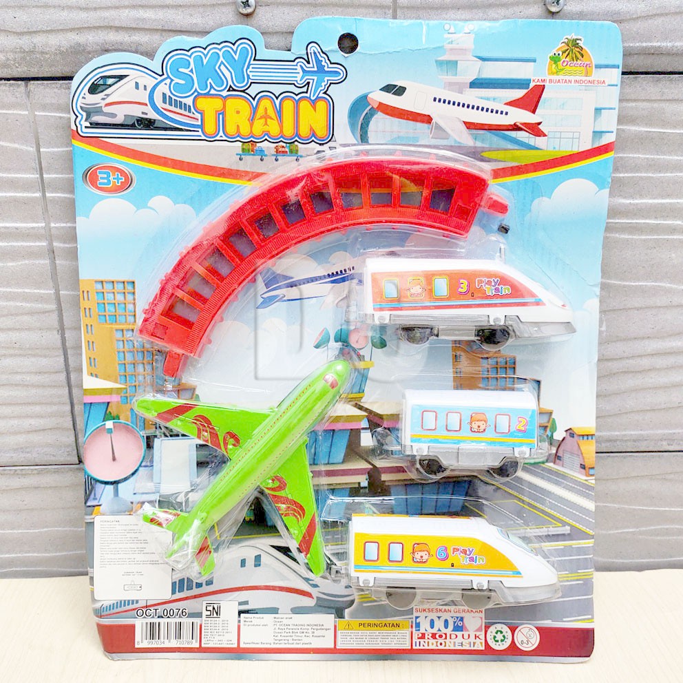 Sky Train Set Mainan Miniatur Pesawat Terbang Kereta Api Dengan Rel