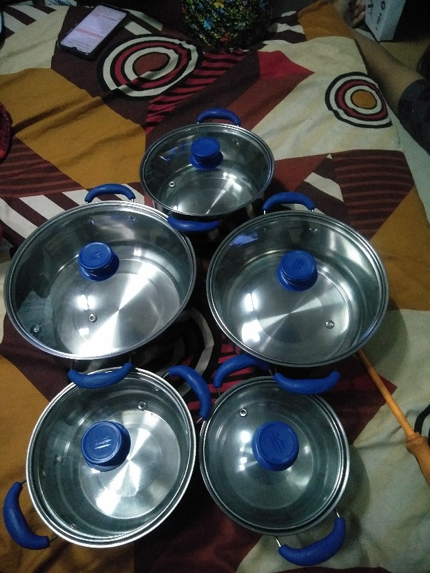 Panci Set 5 Susun Tutup Kaca / Panci Susun Tutup Kaca