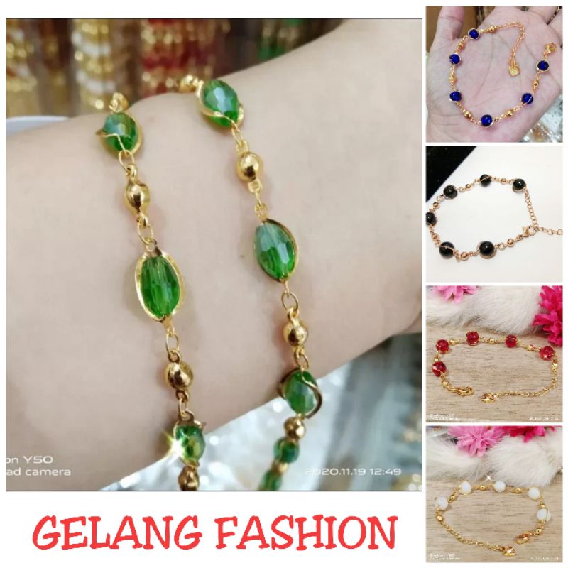 Gelang Fashion wanita grosir murah gelang batu permata berlapis emas perhiasan wanita Gelang mutiara