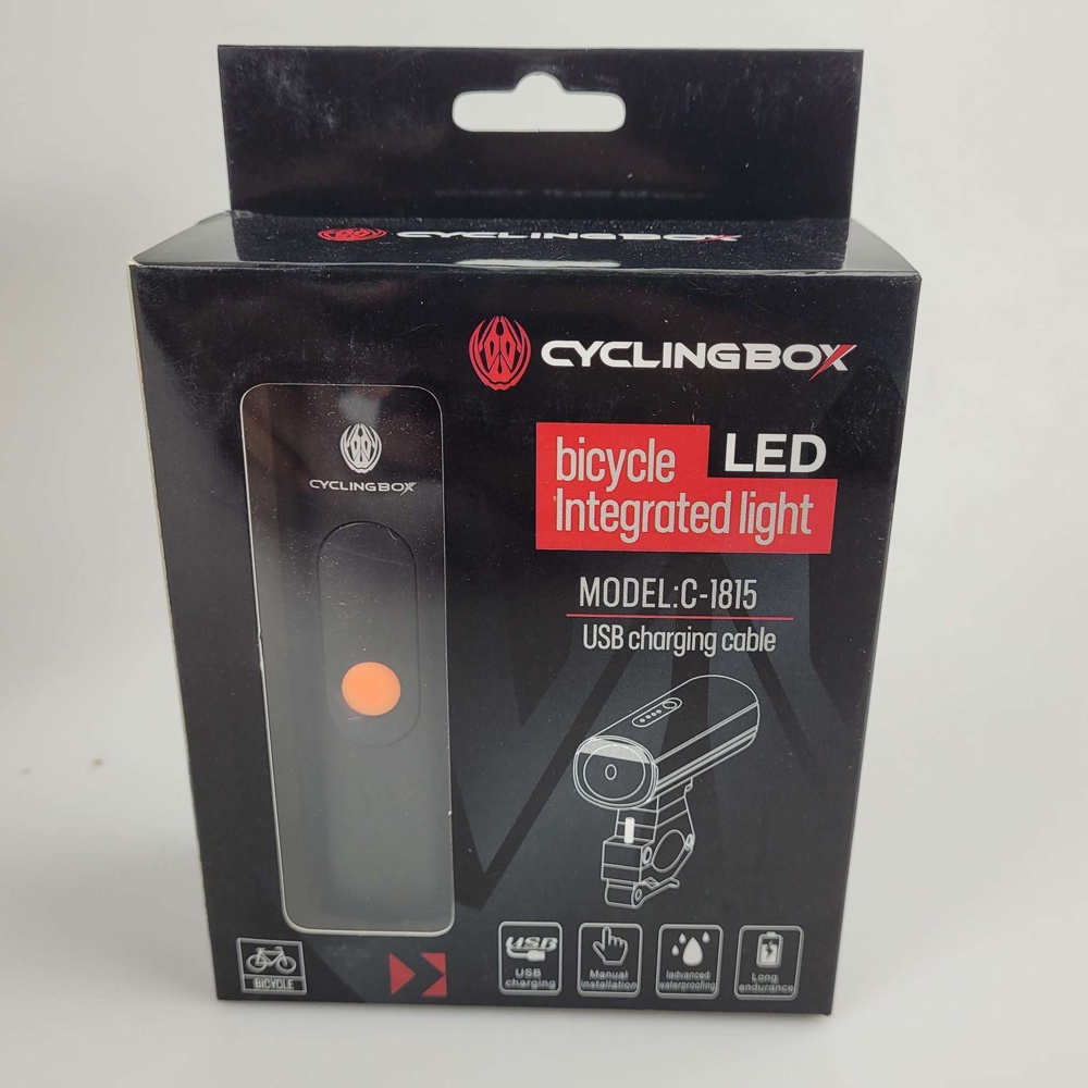 CYCLINGBOX Lampu Sepeda LED L2 USB Rechargeable 1500 mAh - C-1815 - Black