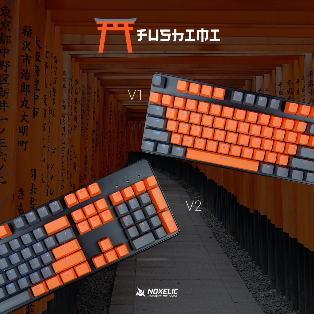 Noxelic Keycaps PBT Double Shot Fushimi Edition - 104 Keyset Custom