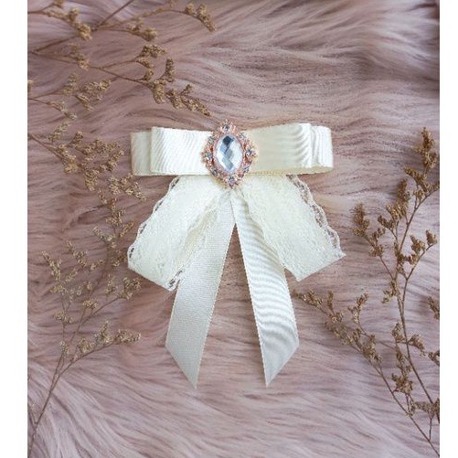 korean ribbon brooch pita aplikasi dekorasi