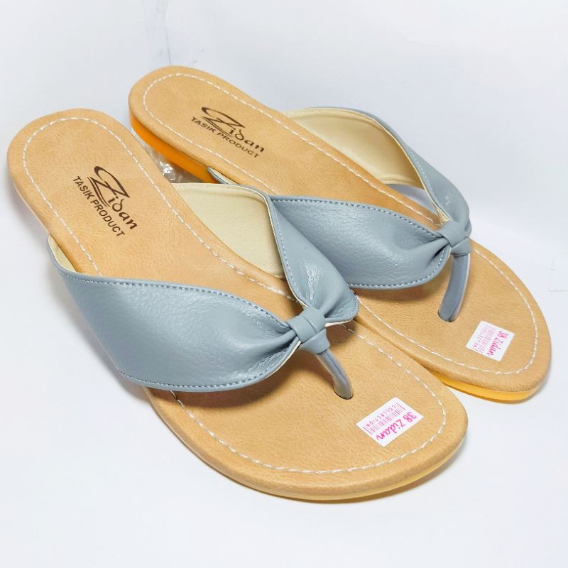 Sandal Papirut Sandal Wanita Papirut Sandal Jepit Teplek Sol Karet-Jepit simple abu