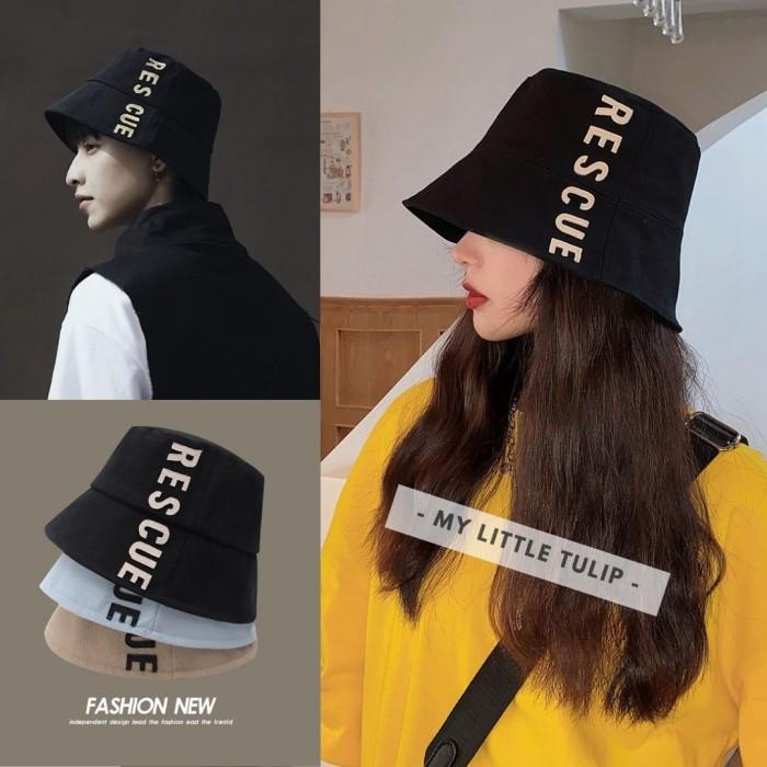 Topi Bucket Hat Pendek Pria Wanita / Topi Cowok Cewek Korea Style Kpop
