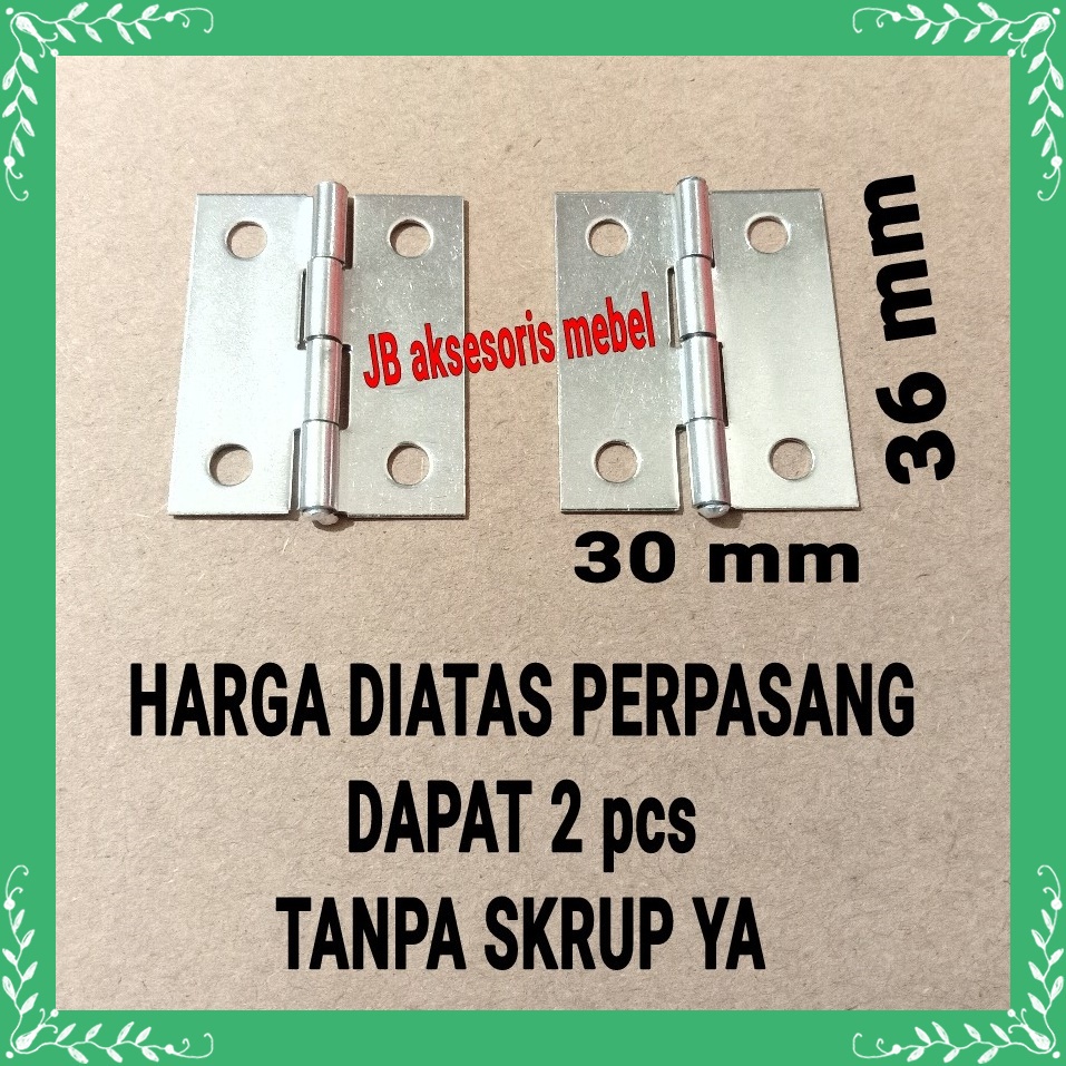 ENGSEL TIPIS 1,5" STAINLESS STEEL / ENGSEL KUPU KECIL 36 mm (3,6 cm)