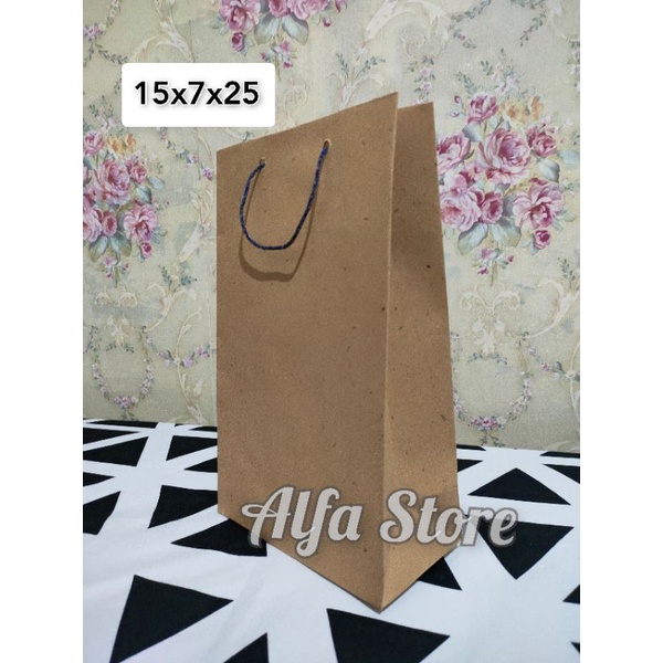 Paperbag ukuran wafer motif rustic Thank you P15xL7xT25