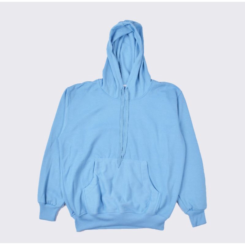 Hoodie Polos Cowok/Cewek Biru muda Babyblue Basic Jumper