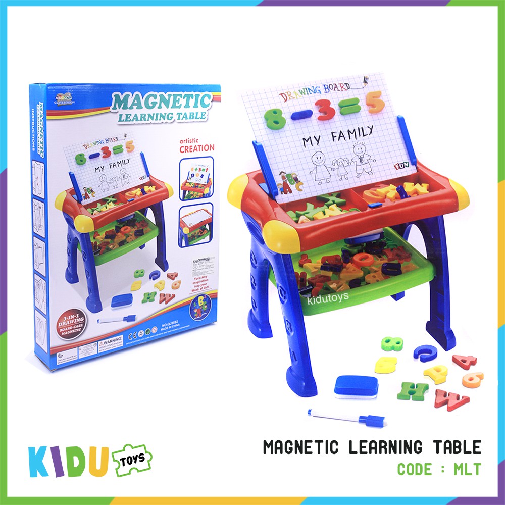 Mainan Anak Papan Tulis Magnetic Learning Table Kidu Toys