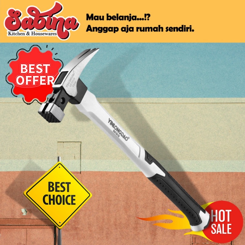 Palu Martil Tukang Cakar Kambing Magnet Gagang Karet Claw Hammer