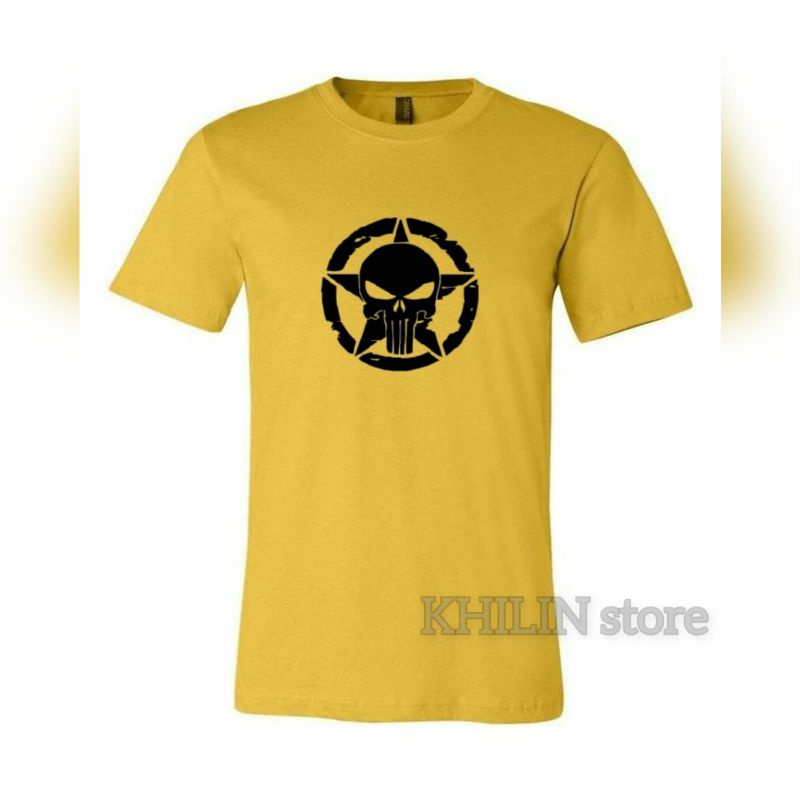 Kaos distro pria Star Skull lengan pendek cotton baju atasan cowok tshirt lelaki