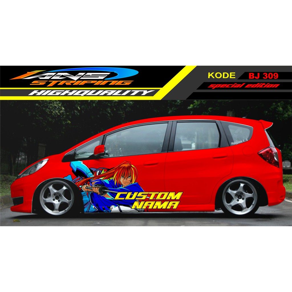 STIKER MOBIL JAZZ SAMURAI / DECAL STICKER MOBIL / STICKER MOBIL AGYA, BRIO, YARIS