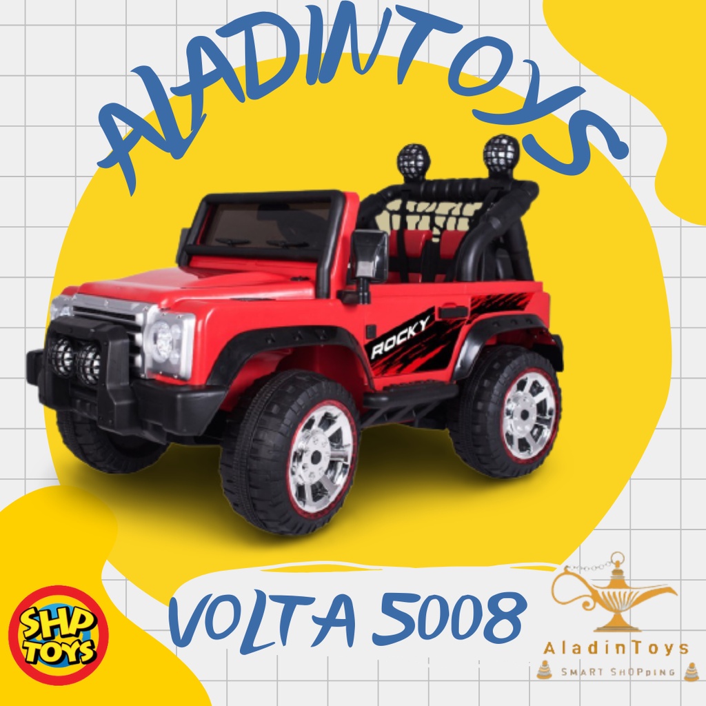 Mainan/Maenan tunggang/mobil remot/mobil aki Anak Jeep ROCKY BAN KARET - VOLTA 5008