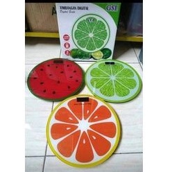 Timbangan Badan digital GSE motif buah bentuk Bulat Real