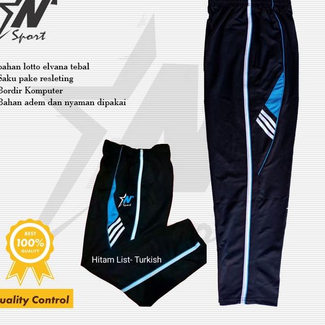 Celana olahraga panjang pria wanita training trening sport lari joging senam original hitam keren ,.