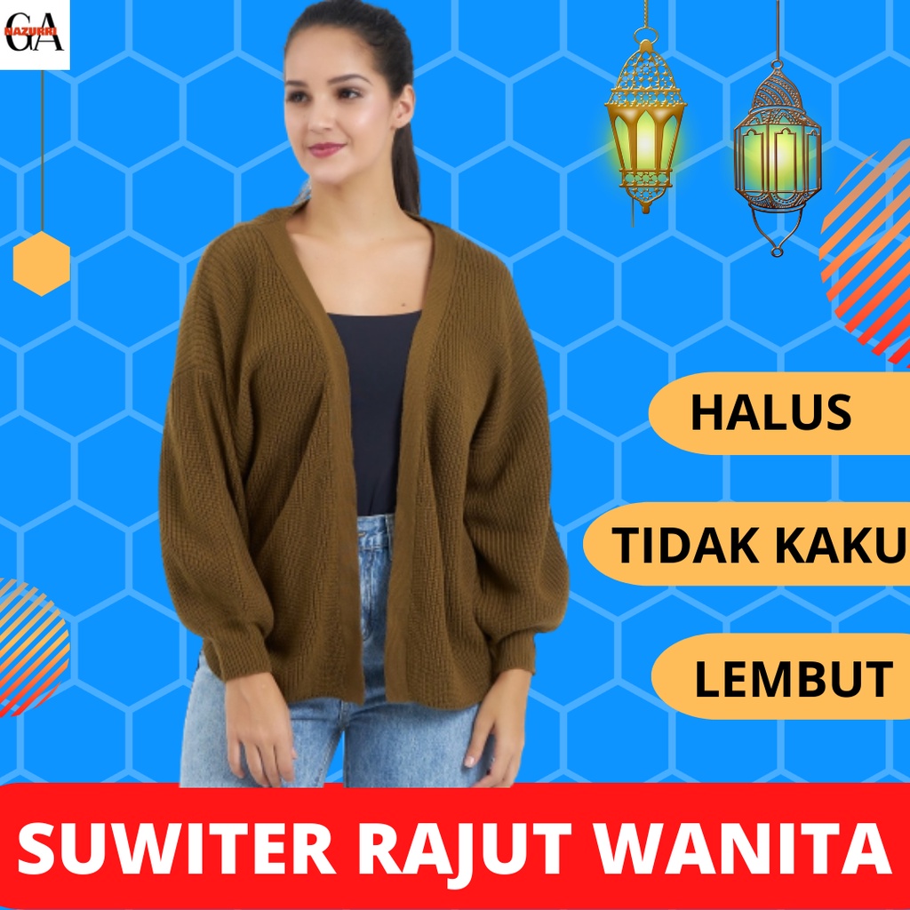 Baju Pakaian Sweater Outter Switer Hangat Suwiter Wanita Rajut Terbaru Kekinian Oversize Korea Impor