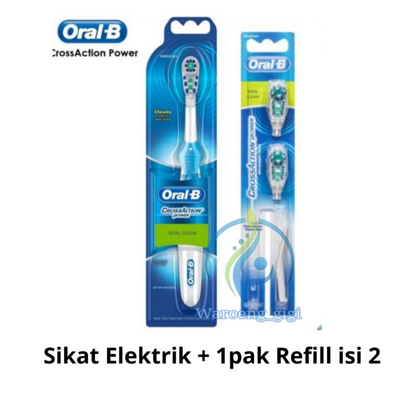 (Paket Hemat) Sikat Gigi Elektrik Oral B (Sikat Gigi + Refill isi 2pcs)