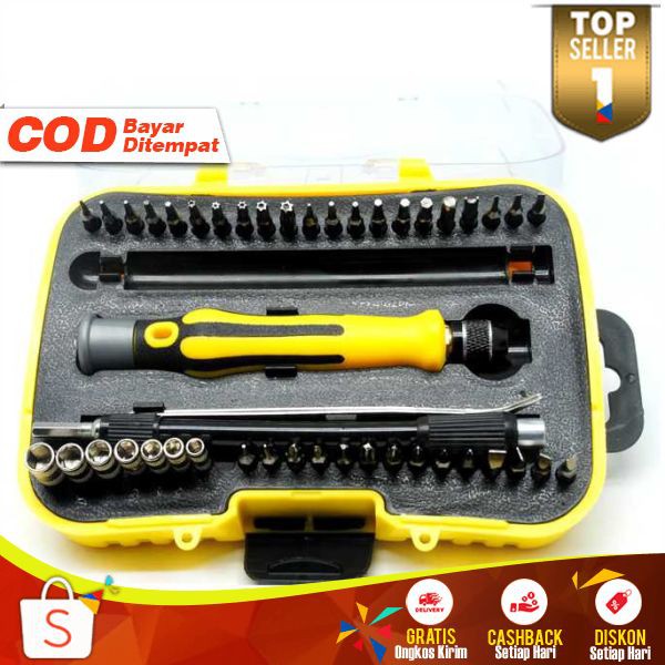 Obeng Set Reparasi 45 in 1 PD04 Screwdriver Multifungsi Obeng HP Gadget Komplit Serbaguna Murah