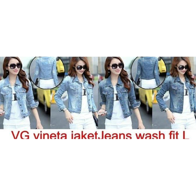 Nice Jaket Outer Denim Jeans Jins Levis Jacket Wanita Biru Blue Ripped High Quality