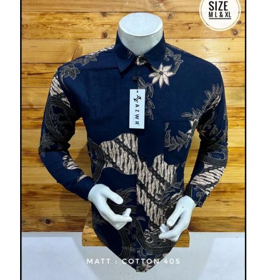ID.25Au22м • KEMEJA BATIK PRIA AZWR ORIGINAL PREMIUM QUALITY MALL QUALITY MODERN MOTIF M231xxx DGM F