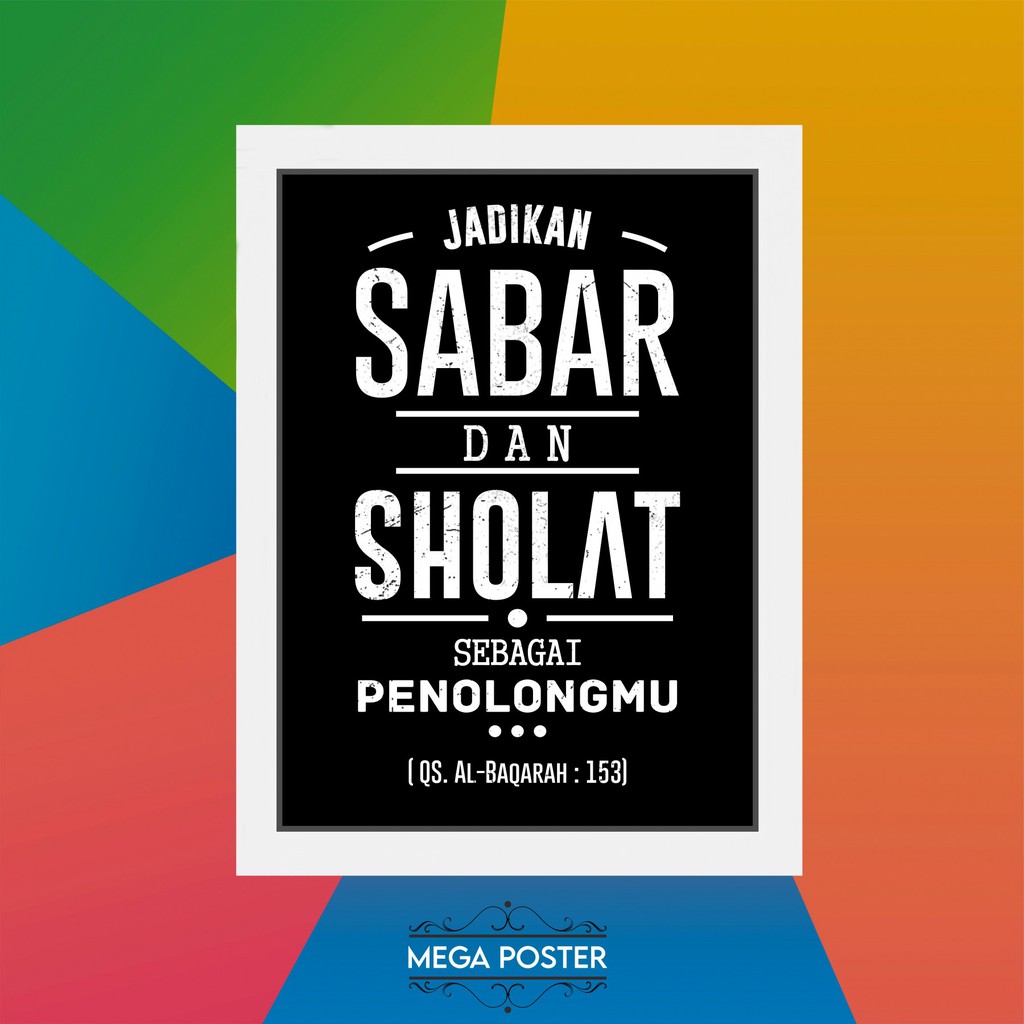 Jual Poster Islami Sabar Dan Sholat Hiasan Dinding Wall Decor