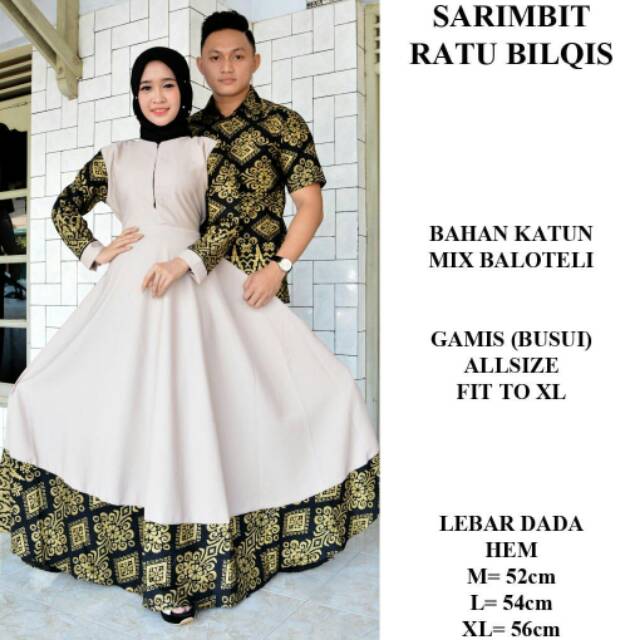 COUPLE BATIK ORIGINAL SARIMBIT RATU BILQIS ,