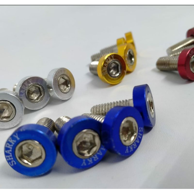 Baut Piringan Cakram Warna Monel  Cnc Universal  Motor Honda Yamaha Supra Jupiter Pcx-4Biji