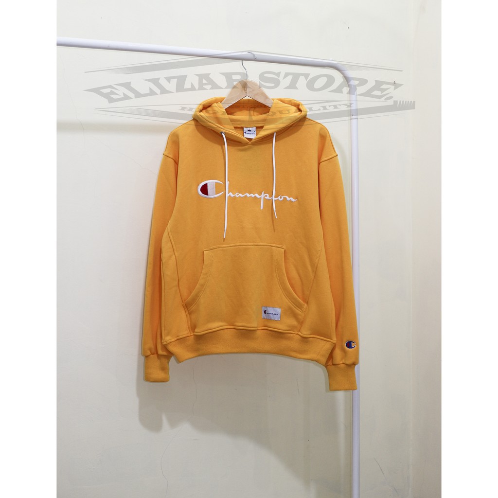 Jaket hoodie champion kuning