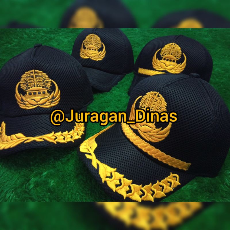 TOPI KORPRI PNS HITAM BAHAN JARING DOBEL MESS