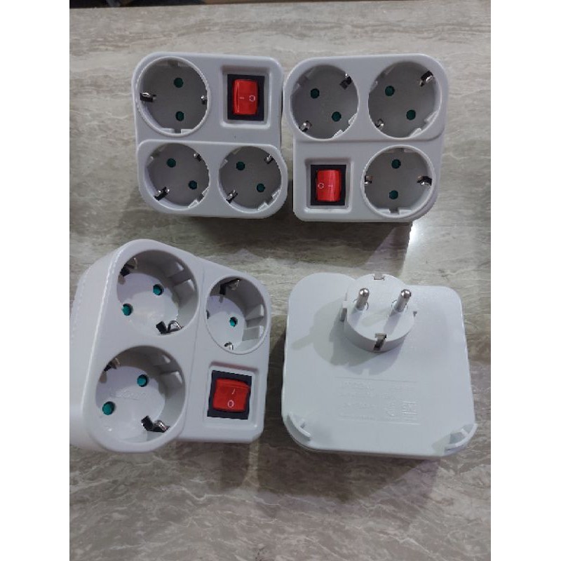 Stopkontak Arde 3 Soket + Saklar UTICON S 348 SW/ 3 in 1 Switched Multi Socket/ Cok Cabang 3 in 1