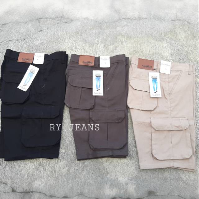 Celana pendek cargo pria pull cargo pendek celana katun pria