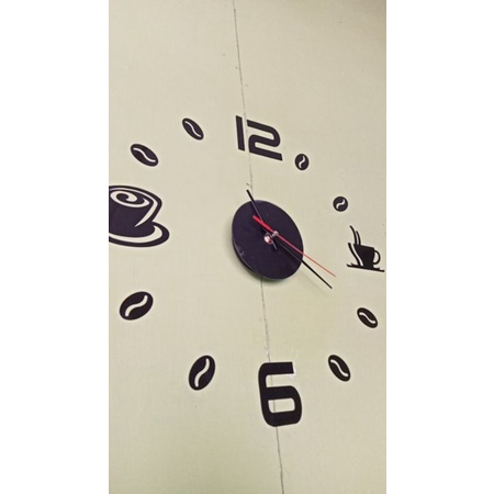 Grab Medan Jam Dinding DIY Giant Wall Taffware Clock Quartz Creative Design 50-60cm Coffee Bell