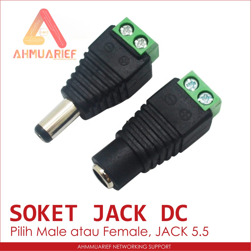 Jack Soket Socket DC Konektor Connector Adaptor Baut Male Female CCTV Power Adapter