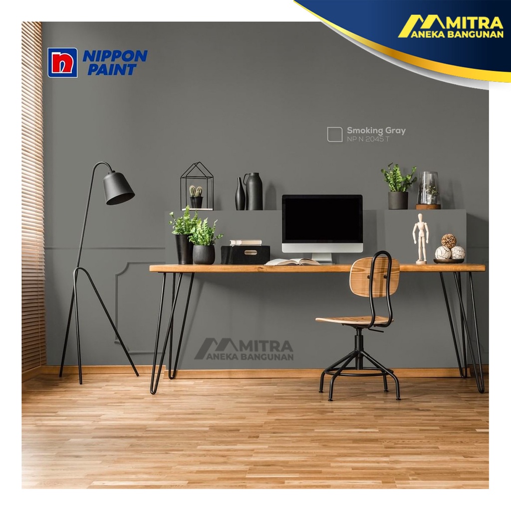 Jual CAT TEMBOK EKSTERIOR INTERIOR NIPPON PAINT SMOKING GRAY NP N 2045