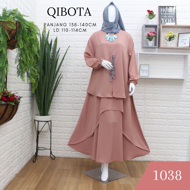 Baju muslim Gamis Qibota seri 1038