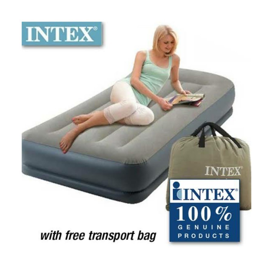 Intex 64116 Kasur Angin Dura-beam Plus FiberTech Electric Pump 99 x1.91x 30cm